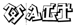 The clipart image features a stylized text in a graffiti font that reads Walt.