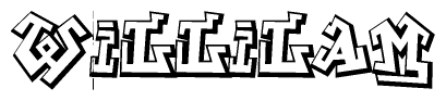 The clipart image features a stylized text in a graffiti font that reads Willilam.