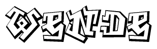 The clipart image features a stylized text in a graffiti font that reads Wende.