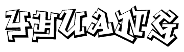 The clipart image features a stylized text in a graffiti font that reads Yhuang.