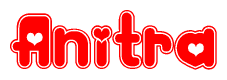 The image displays the word Anitra written in a stylized red font with hearts inside the letters.