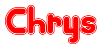 The image displays the word Chrys written in a stylized red font with hearts inside the letters.