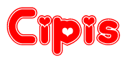 The image displays the word Cipis written in a stylized red font with hearts inside the letters.
