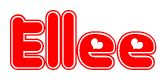   The image displays the word Ellee written in a stylized red font with hearts inside the letters. 
