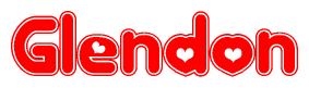 Glendon Word with Heart Shapes