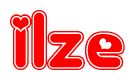 The image displays the word Ilze written in a stylized red font with hearts inside the letters.