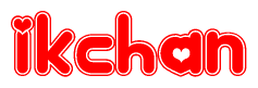 The image displays the word Ikchan written in a stylized red font with hearts inside the letters.