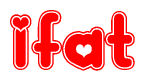 The image displays the word Ifat written in a stylized red font with hearts inside the letters.