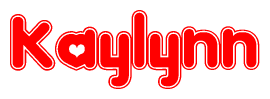 The image displays the word Kaylynn written in a stylized red font with hearts inside the letters.