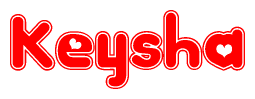 The image displays the word Keysha written in a stylized red font with hearts inside the letters.