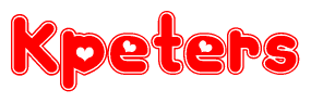 The image displays the word Kpeters written in a stylized red font with hearts inside the letters.