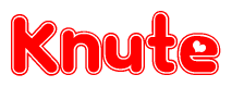 The image displays the word Knute written in a stylized red font with hearts inside the letters.