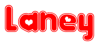 The image displays the word Laney written in a stylized red font with hearts inside the letters.