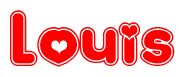 Louis Word with Heart Shapes
