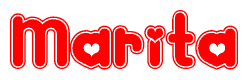   The image displays the word Marita written in a stylized red font with hearts inside the letters. 