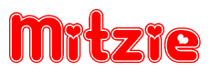 Mitzie Word with Heart Shapes