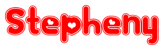 The image displays the word Stepheny written in a stylized red font with hearts inside the letters.