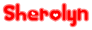 The image displays the word Sherolyn written in a stylized red font with hearts inside the letters.