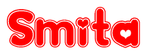 The image displays the word Smita written in a stylized red font with hearts inside the letters.