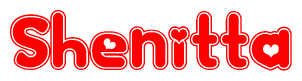 The image displays the word Shenitta written in a stylized red font with hearts inside the letters.