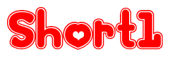 The image displays the word Short1 written in a stylized red font with hearts inside the letters.