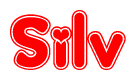 The image displays the word Silv written in a stylized red font with hearts inside the letters.