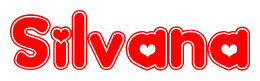 The image displays the word Silvana written in a stylized red font with hearts inside the letters.