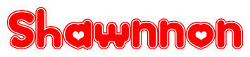 The image displays the word Shawnnon written in a stylized red font with hearts inside the letters.