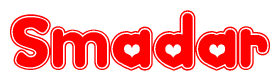 The image displays the word Smadar written in a stylized red font with hearts inside the letters.