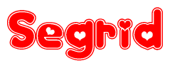 The image displays the word Segrid written in a stylized red font with hearts inside the letters.
