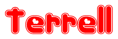 The image displays the word Terrell written in a stylized red font with hearts inside the letters.