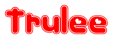 The image displays the word Trulee written in a stylized red font with hearts inside the letters.