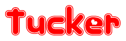 The image displays the word Tucker written in a stylized red font with hearts inside the letters.