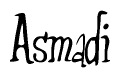 The image is of the word Asmadi stylized in a cursive script.