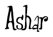 Cursive Script 'Ashar' Text