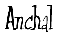 The image is a stylized text or script that reads 'Anchal' in a cursive or calligraphic font.