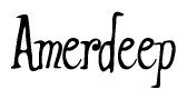 The image is a stylized text or script that reads 'Amerdeep' in a cursive or calligraphic font.