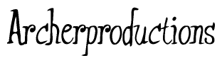   The image is of the word Archerproductions stylized in a cursive script. 