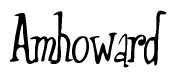 The image is of the word Amhoward stylized in a cursive script.