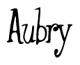 The image is a stylized text or script that reads 'Aubry' in a cursive or calligraphic font.