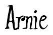 The image is a stylized text or script that reads 'Arnie' in a cursive or calligraphic font.
