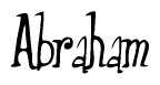 The image is of the word Abraham stylized in a cursive script.