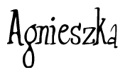 The image is a stylized text or script that reads 'Agnieszka' in a cursive or calligraphic font.