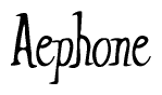 The image contains the word 'Aephone' written in a cursive, stylized font.