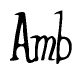 The image contains the word 'Amb' written in a cursive, stylized font.