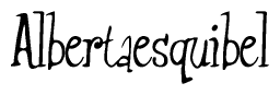 The image is of the word Albertaesquibel stylized in a cursive script.
