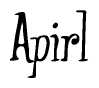 The image contains the word 'Apirl' written in a cursive, stylized font.