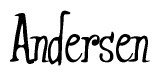 The image contains the word 'Andersen' written in a cursive, stylized font.