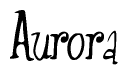 The image contains the word 'Aurora' written in a cursive, stylized font.