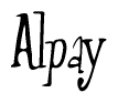 The image contains the word 'Alpay' written in a cursive, stylized font.
